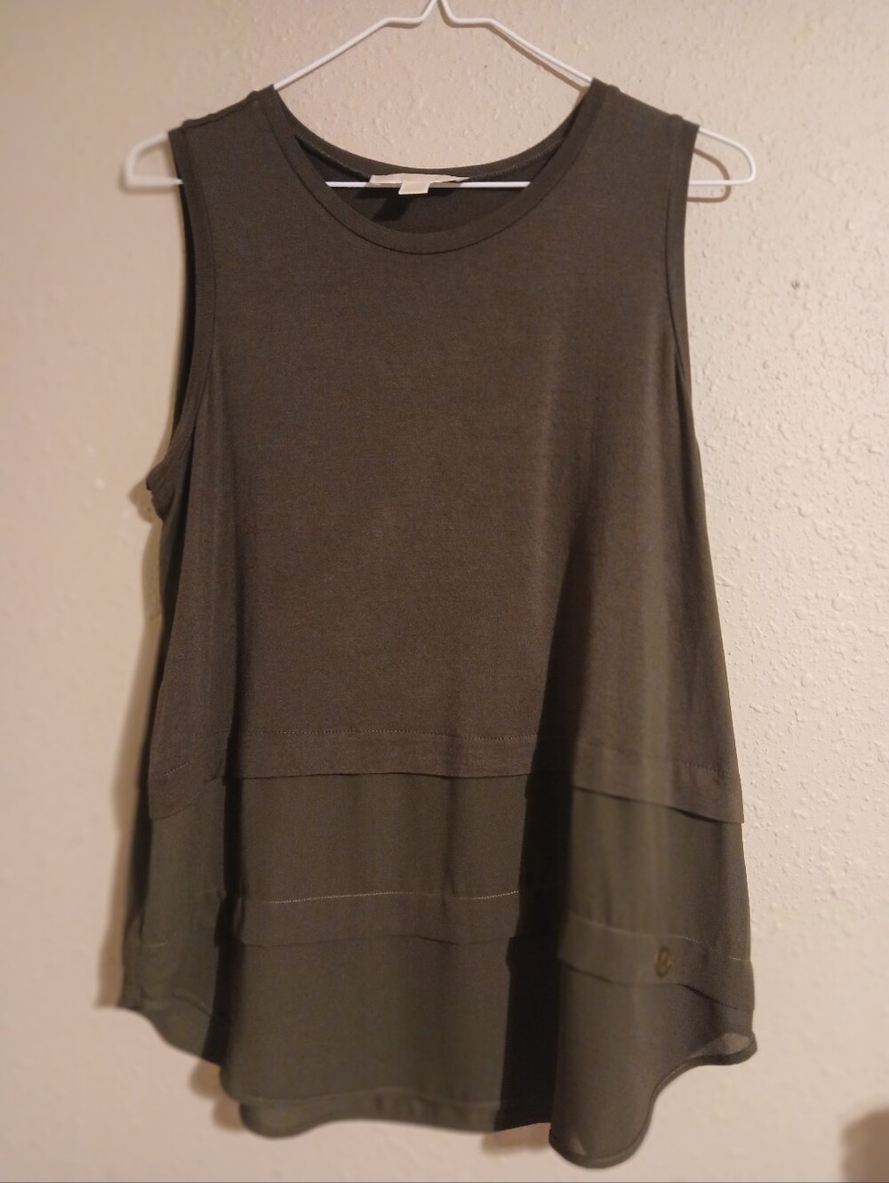 MICHAEL Michael Kors Olive Layered Sleeveless Tank Top